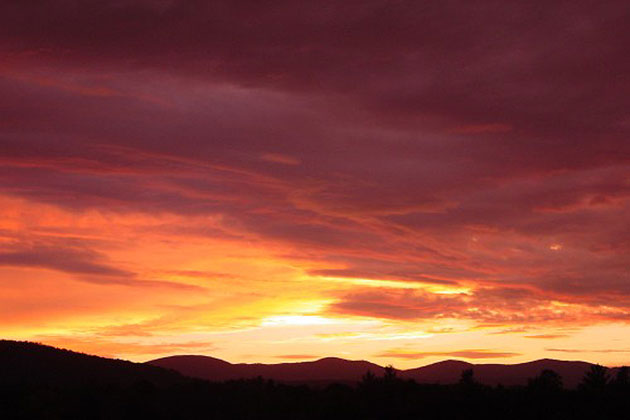 Sunset Over the Green Mountains